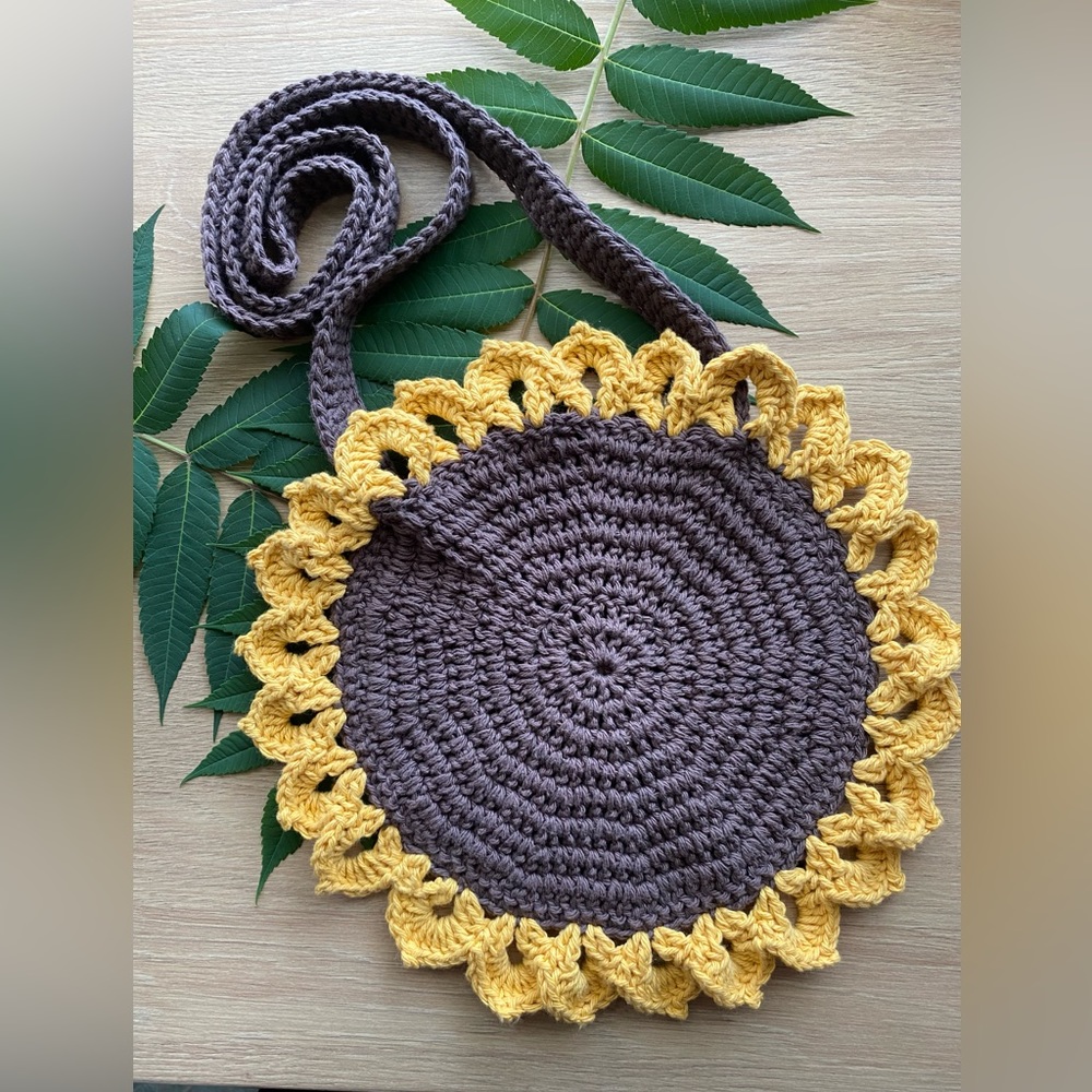 Handmade Crochet Sunflower Purse